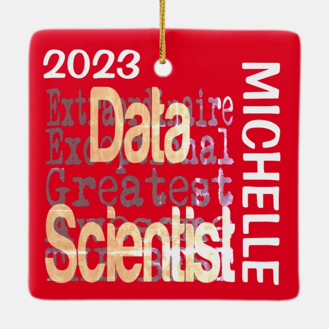 Data Scientist Extraordinaire CUSTOM Ceramic Ornament (Back)