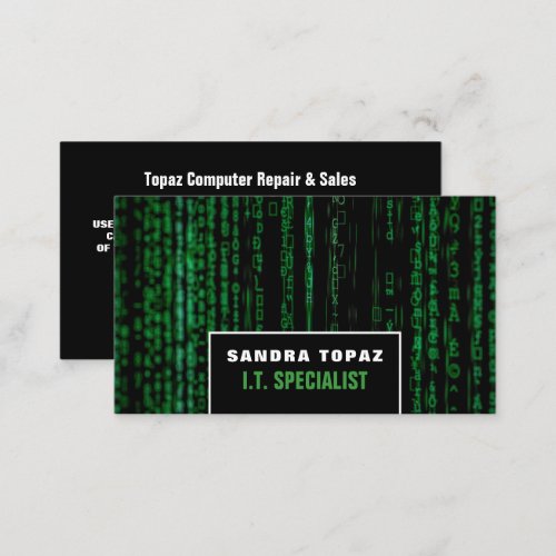 Data Screen Information Technology Computer Business Card