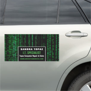 Data Screen, Information Technology, Computer Car Magnet