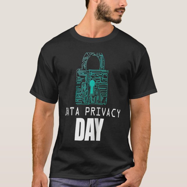 Data Security Encryption Hacker Padlock Data Priva T-Shirt (Front)