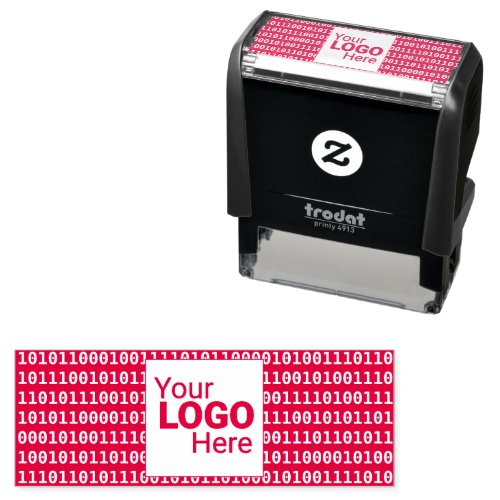 Data Security Machine Code Background  your Logo Self_inking Stamp