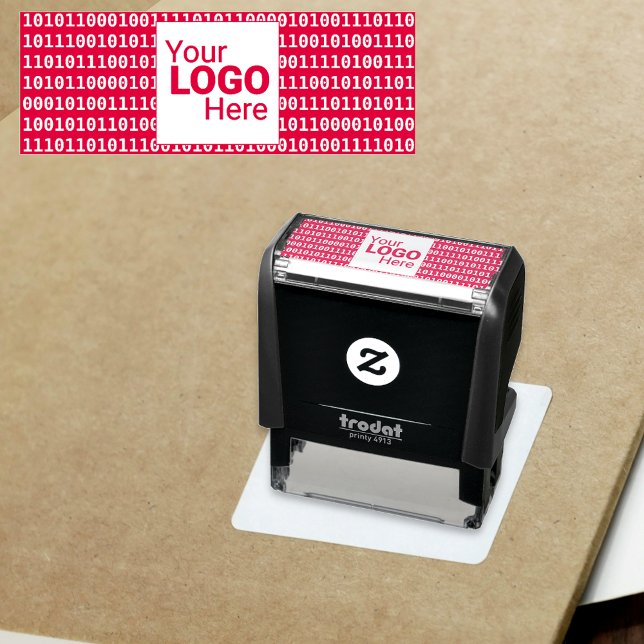 Data Security Machine Code Background & your Logo Self-inking Stamp (Creator Uploaded)