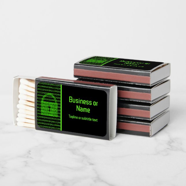 Data Security - Machine Code Padlock Black & Green Matchboxes (Stacked)