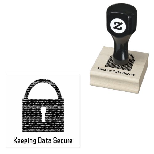 Data Security Message  Digital Lock Custom Slogan Rubber Stamp