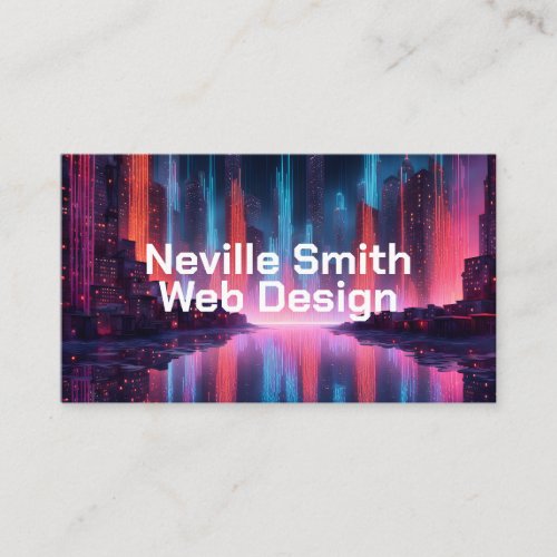 Data Streams in City Web Designer High Tech Business Card