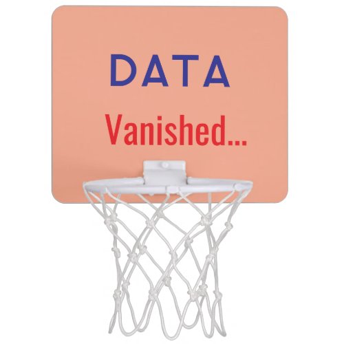 Data vanished text rugs mini basketball hoop