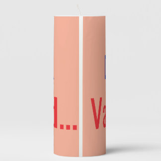 Data vanished text rugs pillar candle