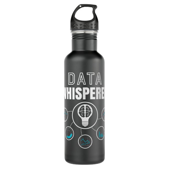 Data Whisperer - Data Geek - Big Data Analysts Gif Stainless Steel Water Bottle (Front)