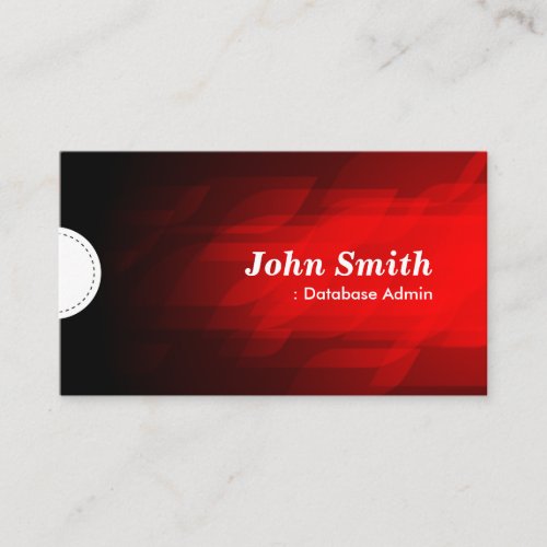 Database Admin - Modern Dark Red Business Card