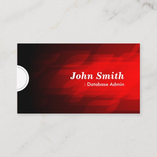 Customizable Database Admin - Modern Dark Red Business Card