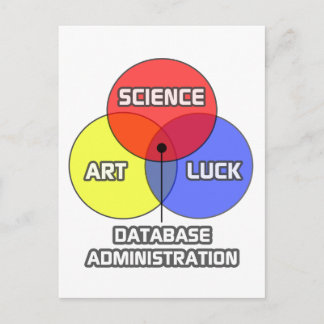 Database Administration .. Science Art Luck Postcard