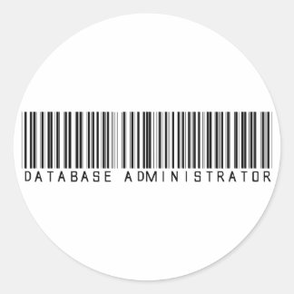 Database Administrator Bar Code Classic Round Sticker
