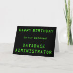 [ Thumbnail: Database Administrator (Dba) "Happy Birthday" Card ]