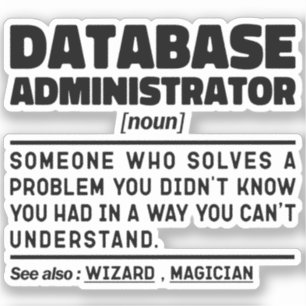 Database Administrator Noun Cool Worker Sarcastic Sticker