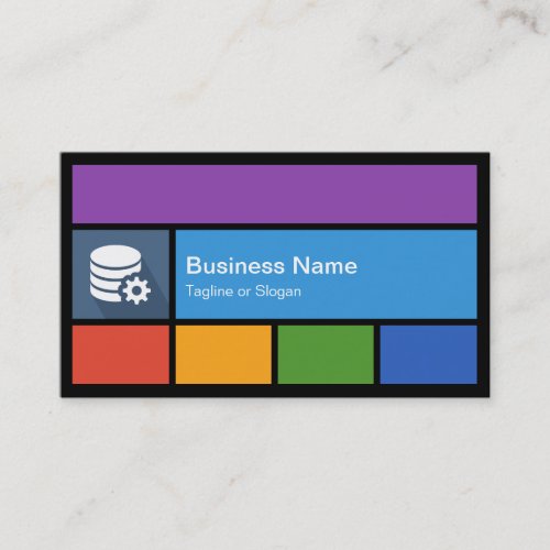 Database Manager _ Colorful Tiles Creative Business Card