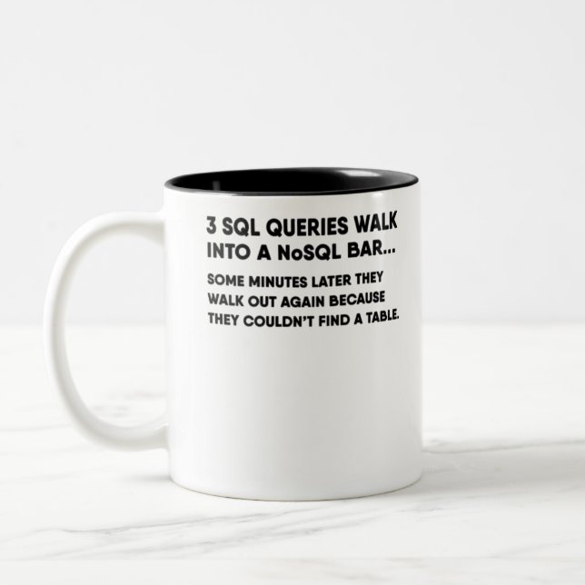 Database SQL joke-GgLWD Two-Tone Coffee Mug (Left)