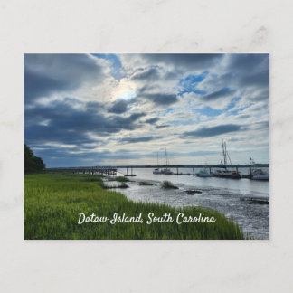 Dataw Island, Beaufort, South Carolina marsh boats Postcard