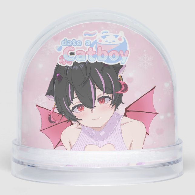 Date A Catboy Official Snow Globe (Front)