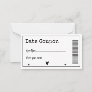 Date Coupon Note Card