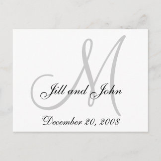 Date, First Names and Initial Monogram Postcard