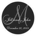Date, First Names and Initial Monogram Sticker | Zazzle