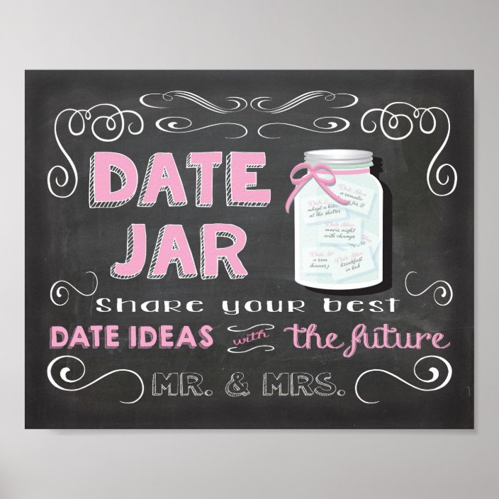 Date ideas jar chalkboard Poster | Zazzle