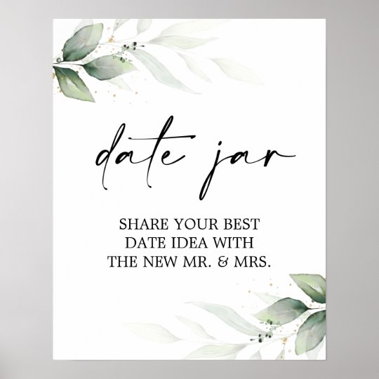 Date Jar Bridal Shower sign | Zazzle.com
