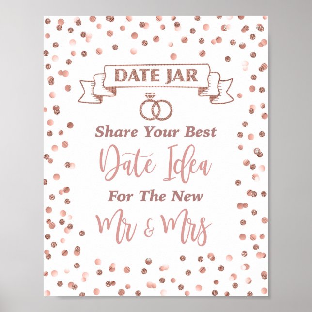 Date Jar Share Your Best Date Ideas Shower Sign (Front)