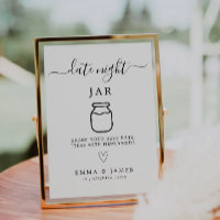 Date Jar Sign & Date Night Ideas Wedding Card