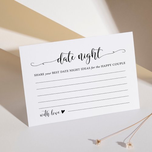 Date Jar Wedding Advice Date Night Ideas Card