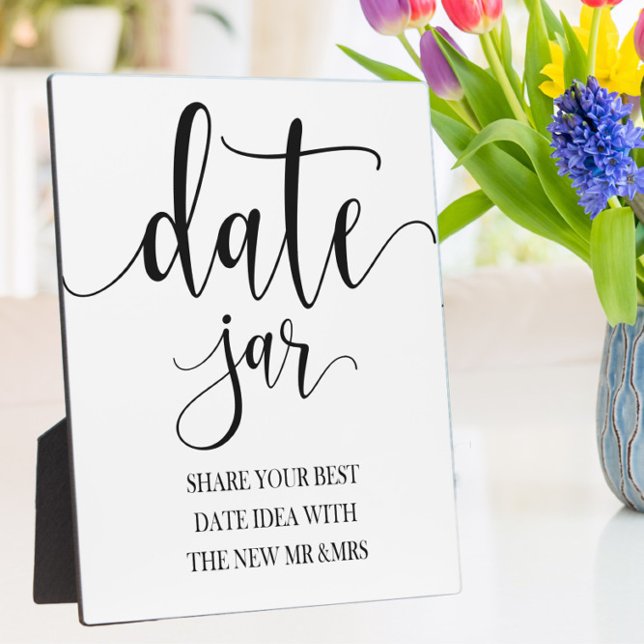 Date jar wedding sign Tabletop Plaque with Easel (Creator Uploaded)
