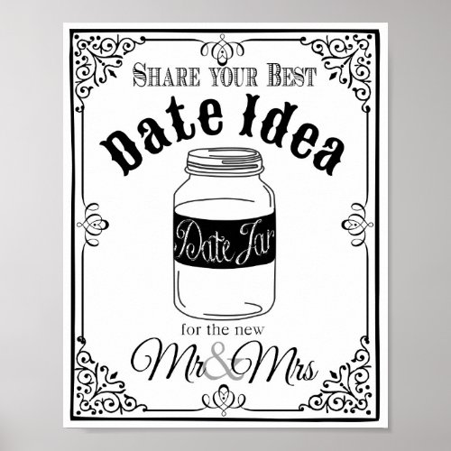 date jar wedding sign wedding or party sign