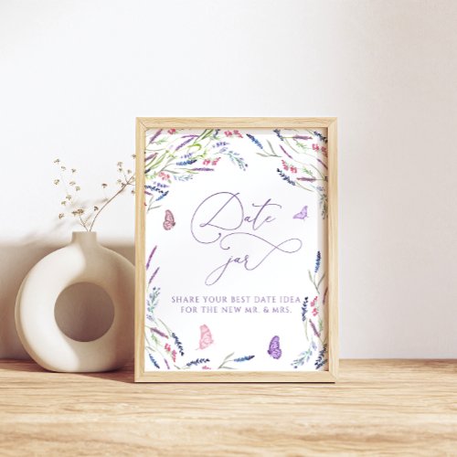 Date Jar Wildflower Bridal Shower Poster