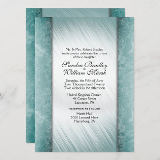 date Marble Columns Mint Wedding Invitations