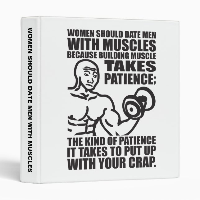 Date Men With Muscles - Funny Bodybuilding Binder (Front/Spine)