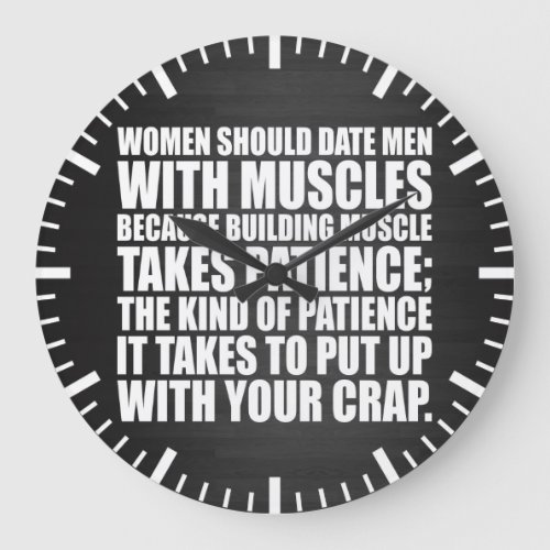 Date Men With Muscles _ Funny Bodybuilding Large Clock