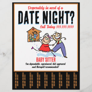 Date Night Babysitting Child Care Flyer