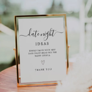 Date Night Cards   Bridal Shower Game Template Pedestal Sign