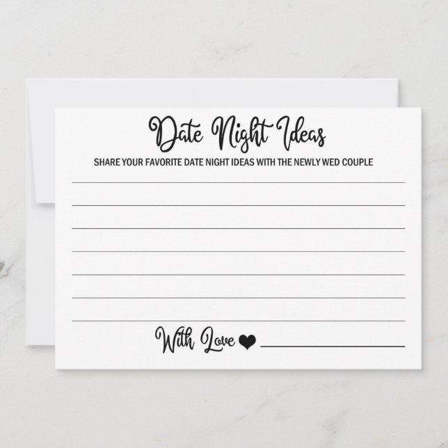 Date Night Cards for Bride Groom-Bridal Shower (Front)