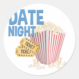 Date Night Classic Round Sticker