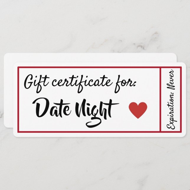 Date Night Coupon Invitation (Front/Back)