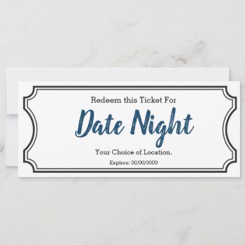 Date Night Gift Ticket by LaurEvansDesign at Zazzle