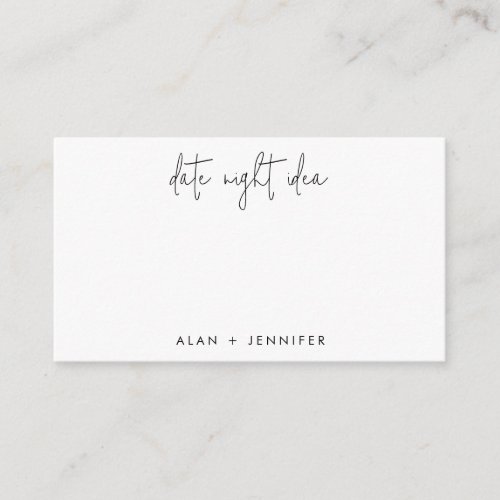 Date Night Idea Black and White Cards