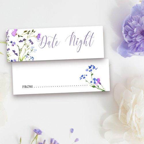 Date Night Idea Purple Wildflower Advice Card