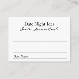 Date Night Ideas Advice Card