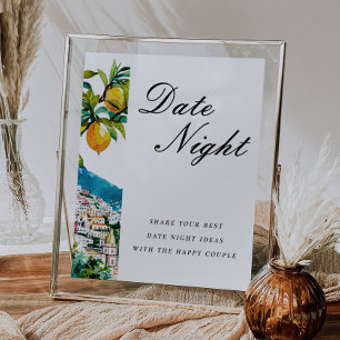 Date Night Ideas Amalfi Lemon Bridal Shower Sign