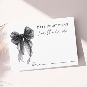 Date Night Ideas Black Bow Bridal Shower Enclosure Card