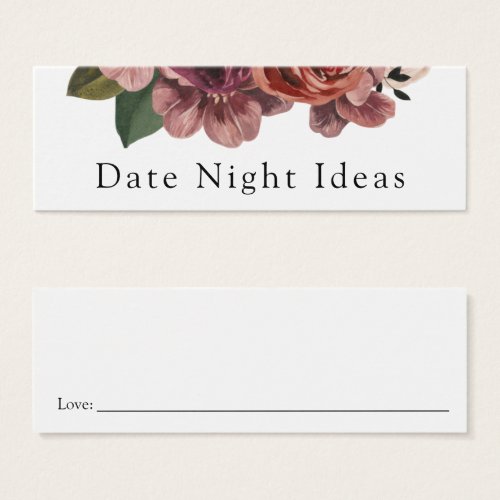 Date Night Ideas Bridal Shower Card