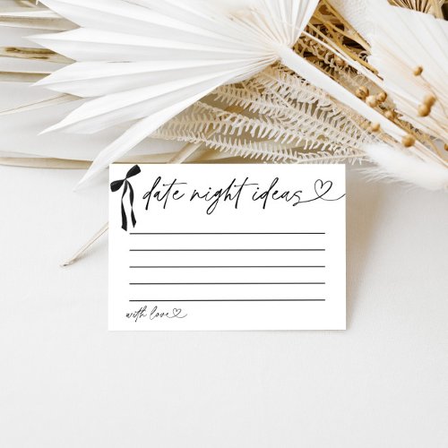 Date Night Ideas Bridal Shower Game Black Bow