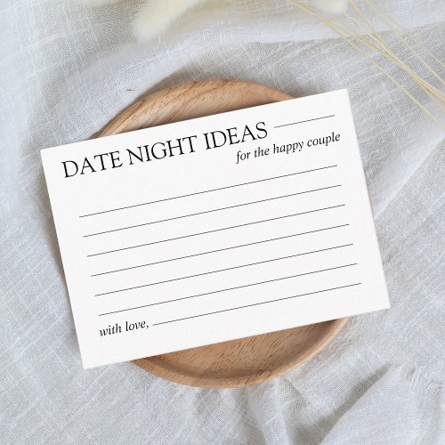 Date Night Ideas Bridal Shower Game Butterfly Enclosure Card